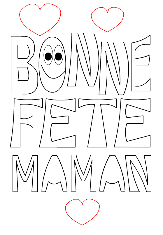 Coloriage bonne fête maman en Ligne Gratuit à imprimer