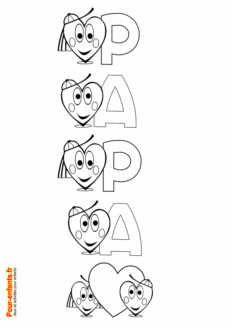 Ce coloriage pour papa est parfait si tu veux écrire un po¨me acrostiche pour papa