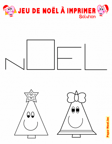 Jeux de Noël à imprimer - Le mot caché -Solution