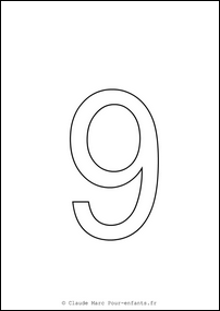 Imprimer des grands chiffres en maternelle gratuit cahier de coloriage criture imprimer colorier gratuitement Savoir crire le chiffre 9 (neuf)