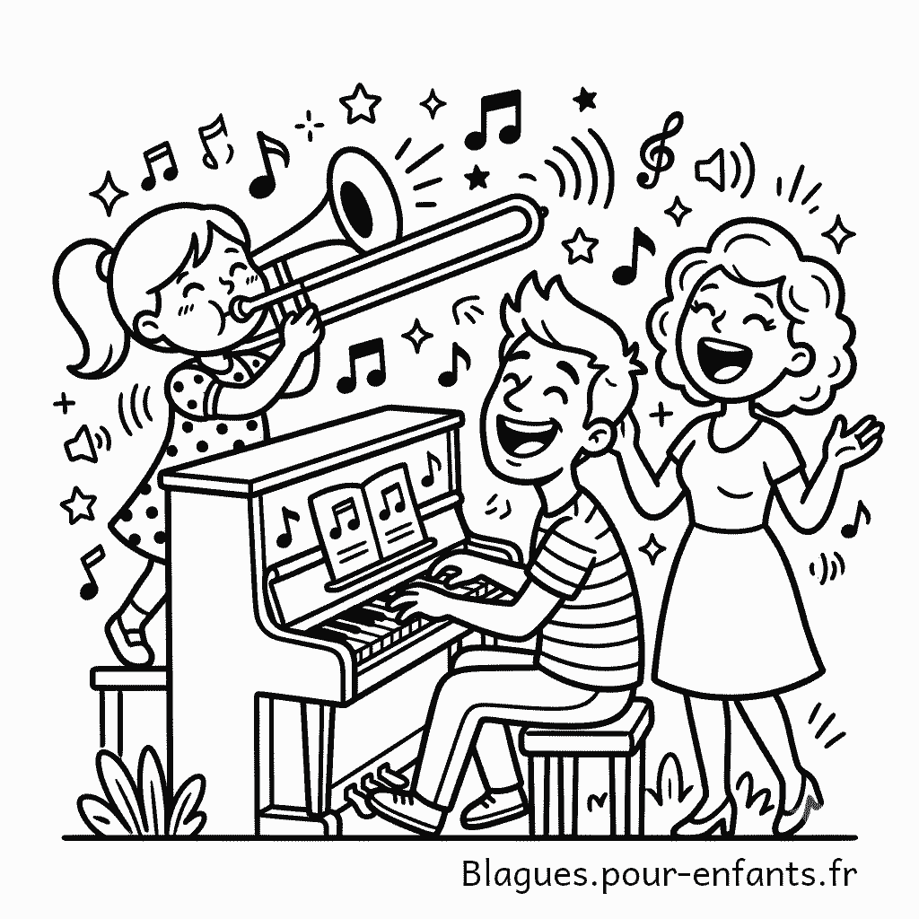 Blague courte : un fils joue du piano