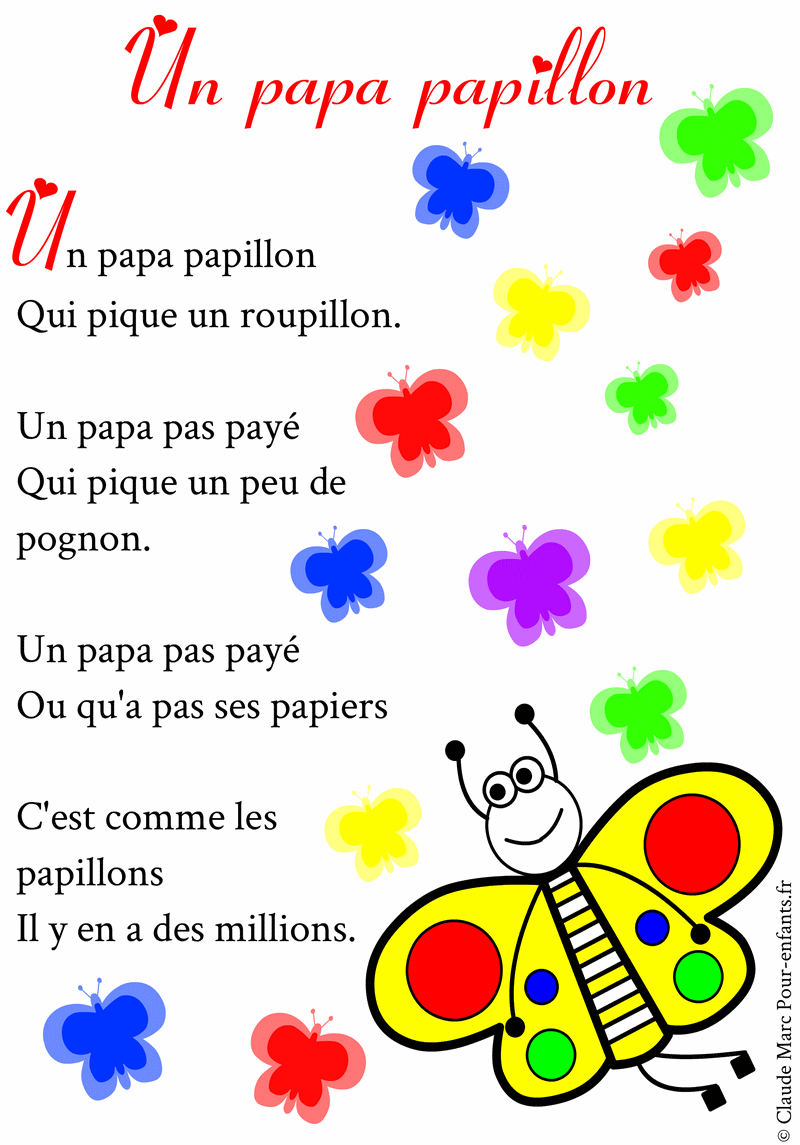 Poeme Pour Papa A Imprimer Poemes Fete Des Papas Humour Fetes Des Pere Papa Papillon