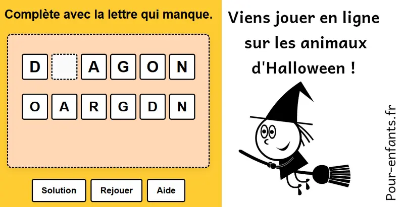 Jeu en ligne pour apprendre le mot dragon au CP