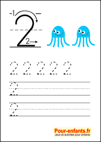 Apprendre à écrire les chiffres en maternelle écriture des chiffres Savoir crire le chiffre 2 (deux) 