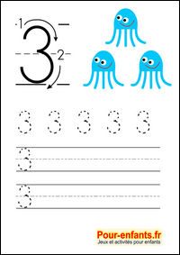 Apprendre à écrire les chiffres en maternelle écriture des chiffres Savoir crire le chiffre 3 (trois) 