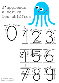 Apprendre à écrire les chiffres en maternelle cahier d'écriture à imprimer gratuit