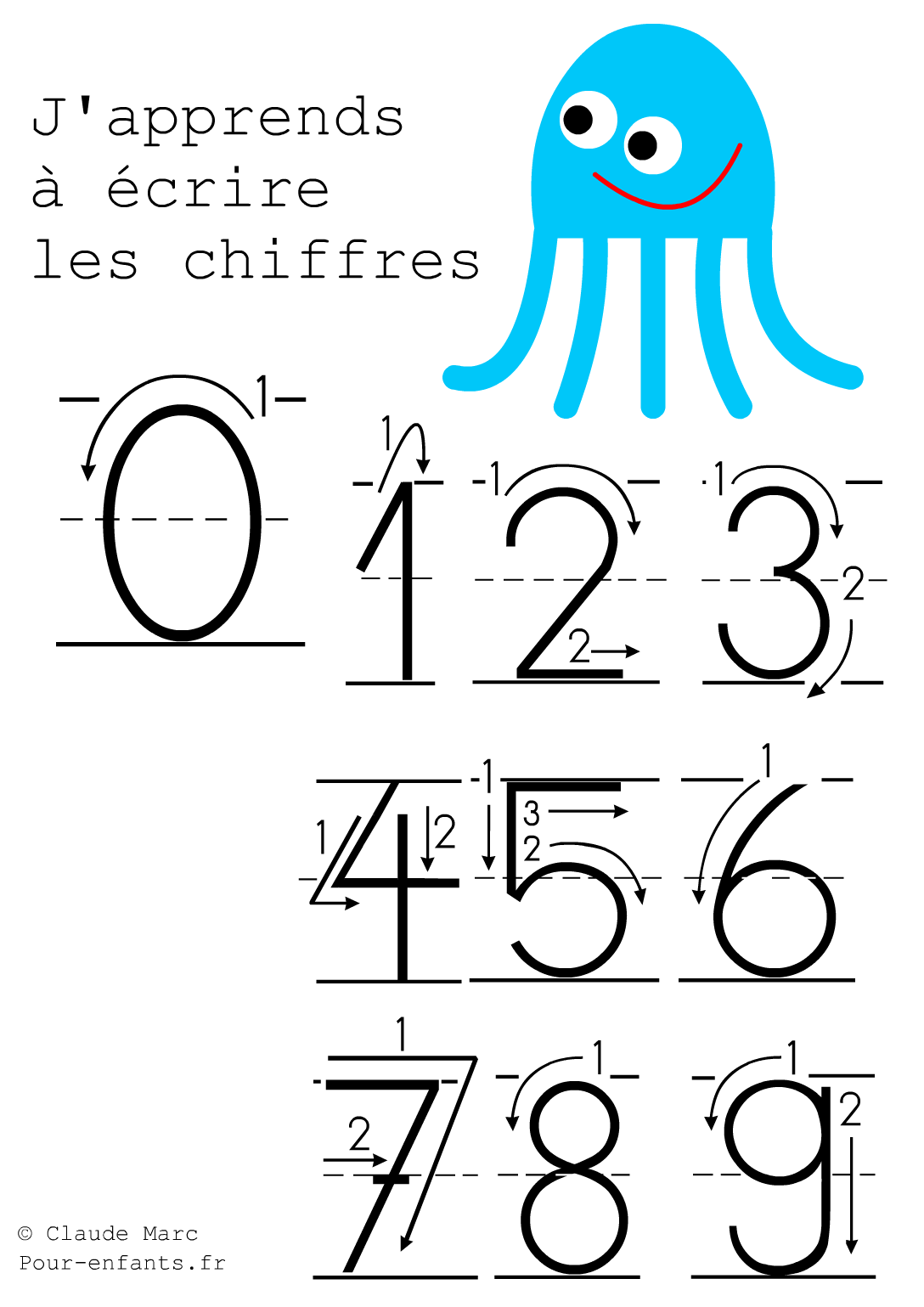 Ecrire Les Chiffres En Maternelle Apprendre écriture Chiffre Imprimer