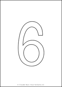 Imprimer des grands chiffres en maternelle chiffre 6 gratuit cahier de coloriage écriture à imprimer et colorier - coloriage du chiffre SIX