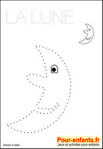 Jeux à imprimer maternelle jeu dessins A relier enfants de maternelle imprimer gratuitement dessin de lune gratuit