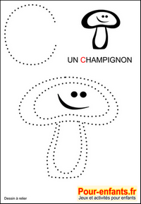 Jeux  imprimer jeu dessins A relier enfants de maternelle imprimer gratuitement dessin de champignon gratuit